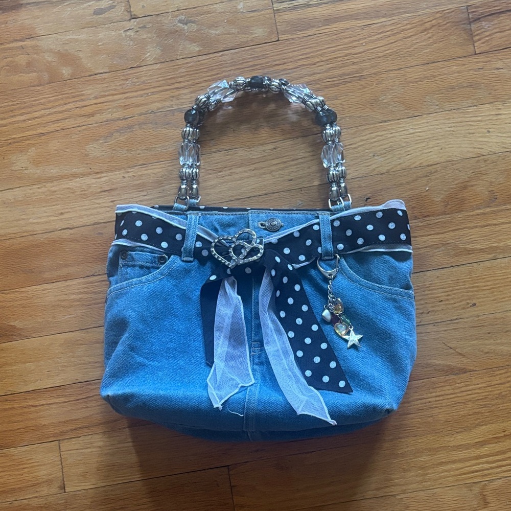 Jeans Beaded Purse
